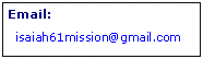 Mail: isaiah61mission@gmail.com